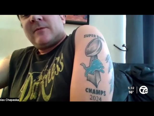 Lions fan gets tattoo forecasting the team as Super Bowl champs