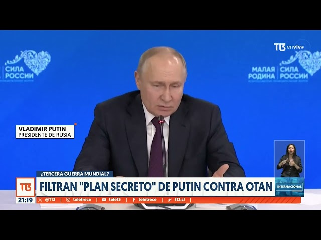 Filtran "plan secreto" de Putin contra OTAN