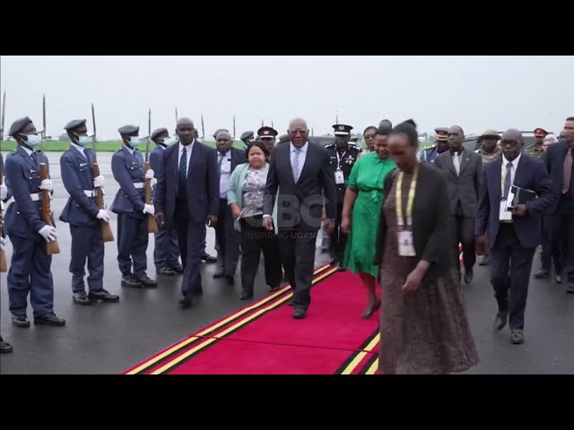 V.P of Cuba H.E. Salvador Valdés arriving at Entebbe International Airport for the 19th NAM Summit.