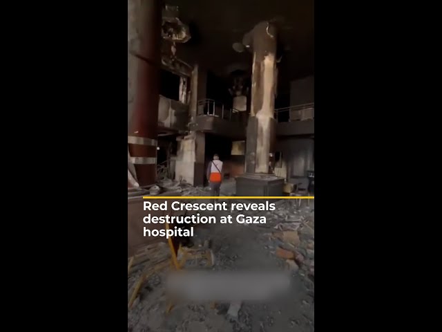 Palestinian Red Crescent reveals destruction at Gaza City hospital  | AJ #shorts