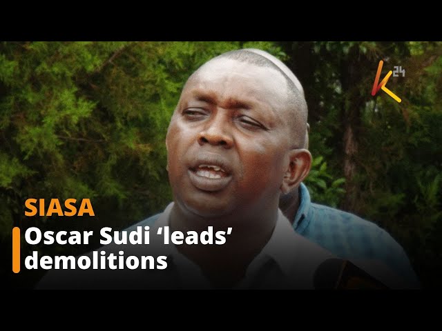 Oscar Sudi ‘watches’ as a group of youth vandalize and demolish property