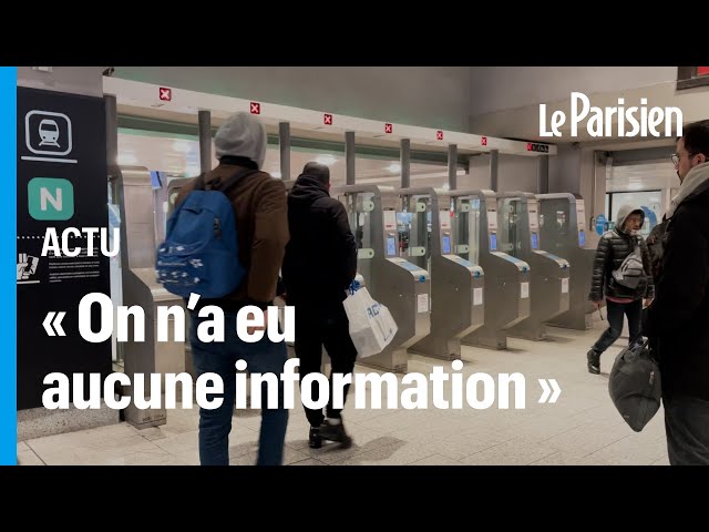 Neige et Verglas : à Montparnasse, les usagers de la Ligne N face aux portiques portiques fermés