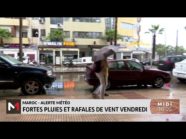 Maroc : de fortes pluies localement orageuses et rafales de vent prévus vendredi