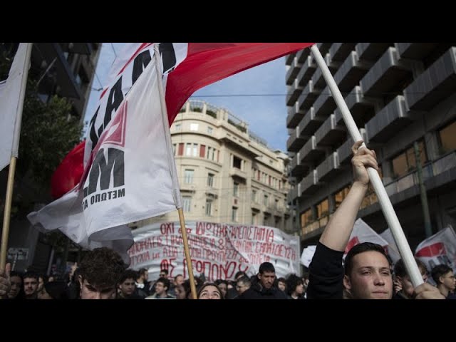 Manifestation des étudiants contre les universités privées en Grèce