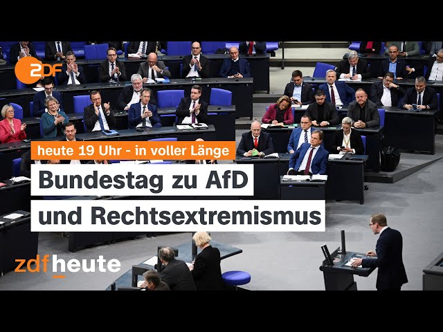 heute 19:00 Uhr vom 18.01.2024 Bundestag zur AfD, Agrarpolitik beschäftigt Bundestag, Wetterchaos