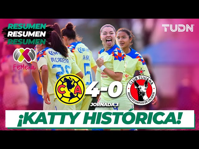 Resumen y goles | América 4-0 Tijuana | Liga Mx Femenil - CL2024 J2 | TUDN