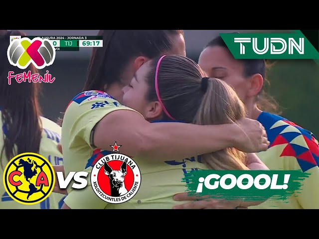 ¡GOL HISTÓRICO! Katty, la reina de la liga | América 3-0 Tijuana | Liga Mx Femenil - CL2024 J2 |TUDN