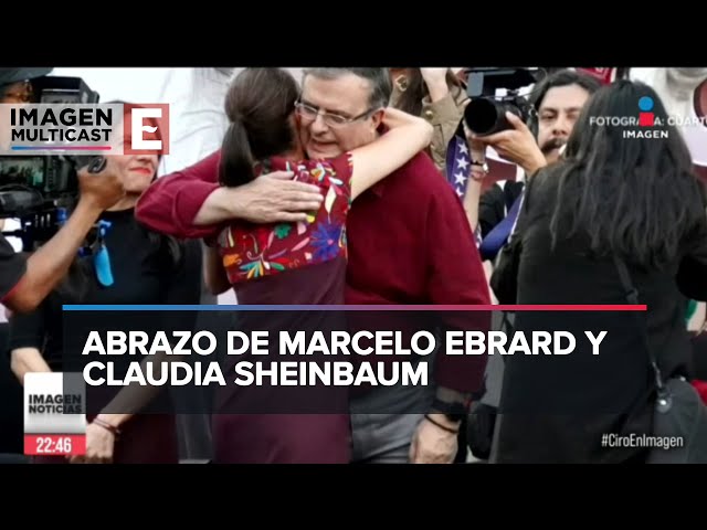 Marcelo Ebrard reaparece en el cierre de precampaña de Claudia Sheinbaum