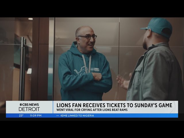 Detroit Lions fan gifted tickets to divisional round after viral reaction to playoff victory