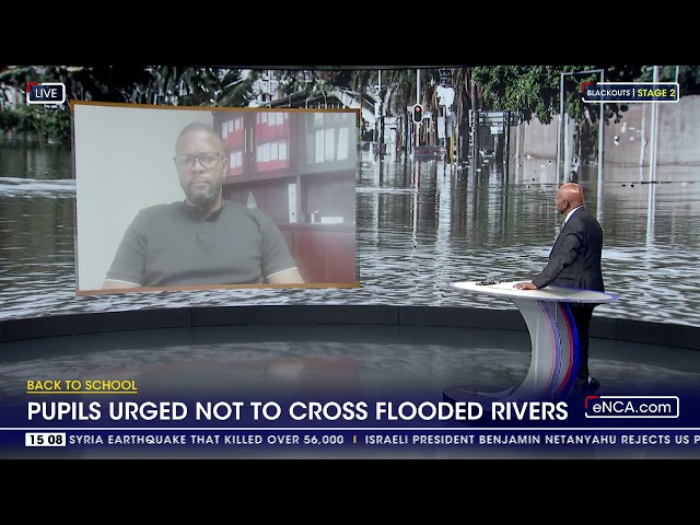 Pupils urged not to cross flooded rivers