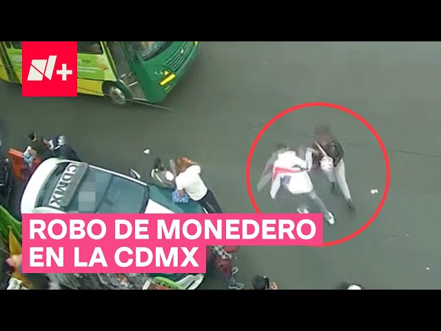 Persecución de ladrón en el Centro Histórico de la Ciudad de México - N+ #inseguridadenmexico