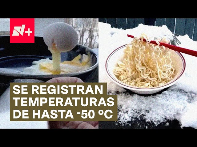 Comida se congela instantáneamente por el frío en Canadá - N+ #frio #calentamientoglobal