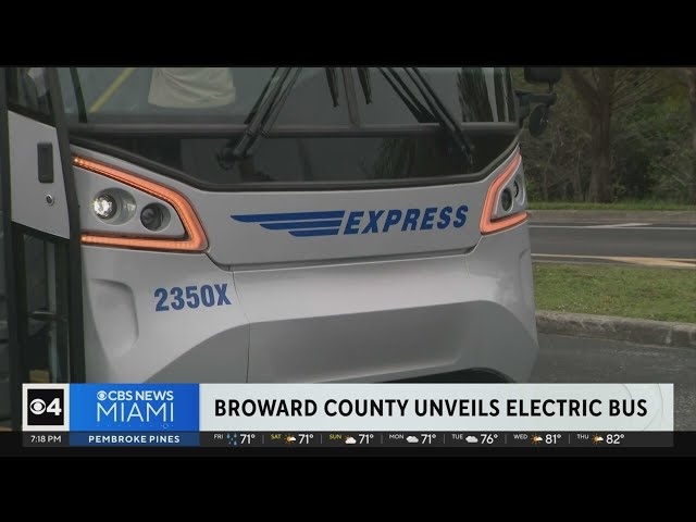 Broward County Transit unveils electric express coach bus