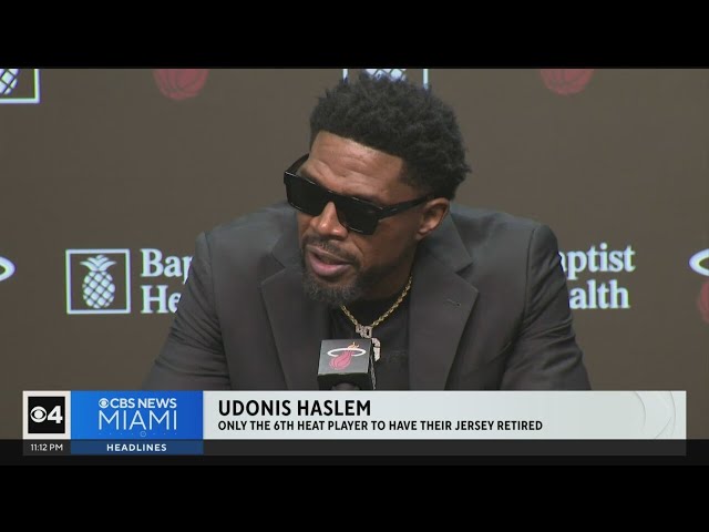 Miami Heat retire Udonis Haslem's No. 40 jersey