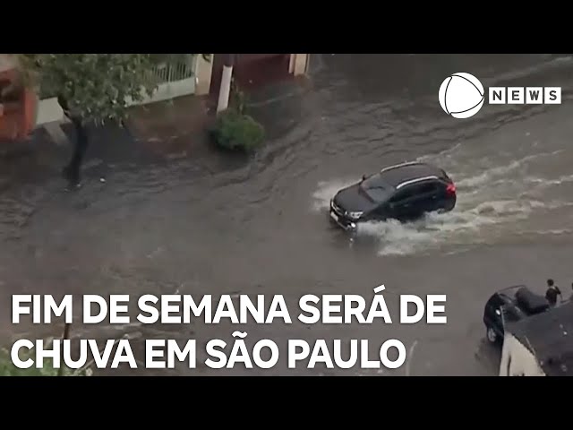 Fim de semana será de chuva na região metropolitana de São Paulo