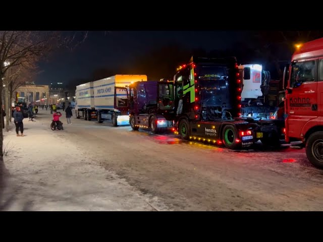 Водители грузовиков протестуют в Берлине