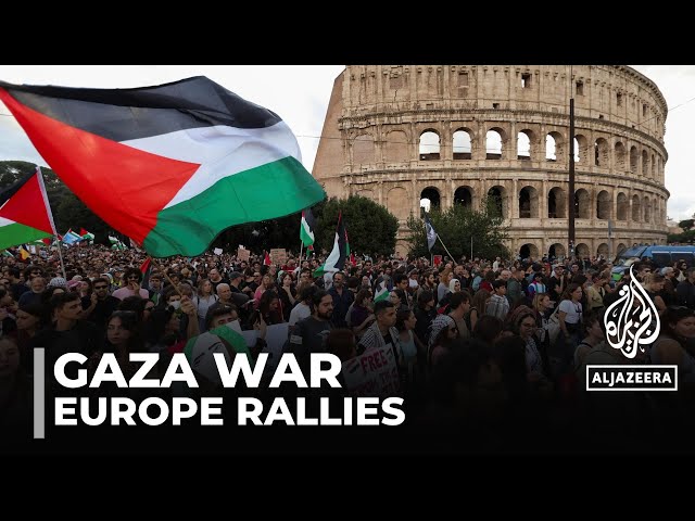 Palestine solidarity protests: Rallies take place across European cities