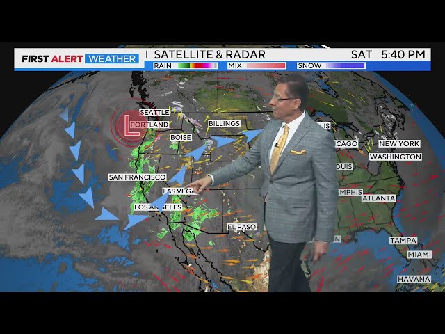 More clouds and warmer temps east with a little more mountain snow