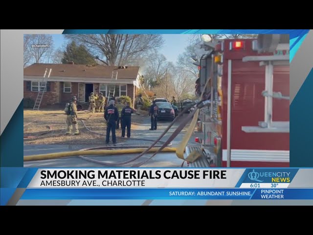 Smoking materials lead to east Charlotte house fire: Officials