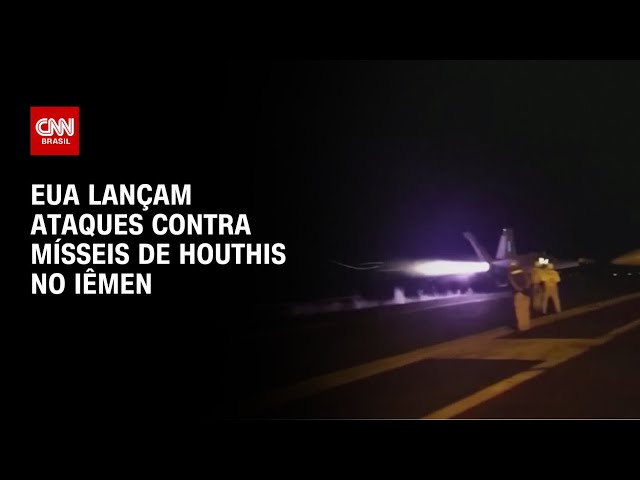 EUA lançam ataques contra mísseis de houthis no Iêmen | CNN PRIME TIME