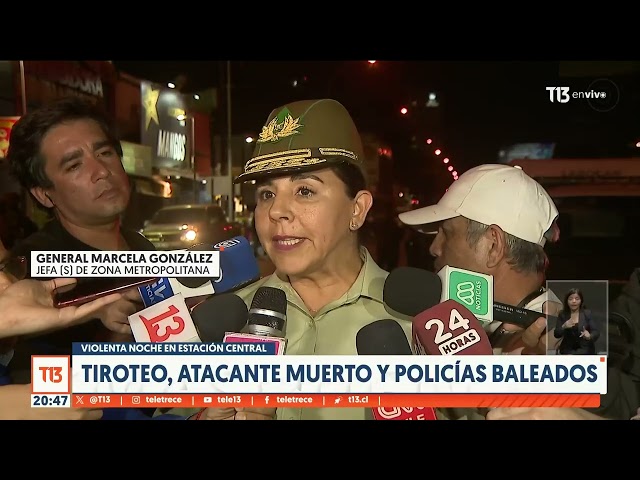 Violenta noche en Estación Central: Tiroteo, atacante muerto y carabineros baleados