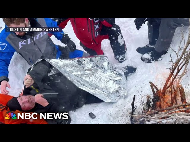 New video shows moments snowmobilers rescued man buried by avalanche in Utah