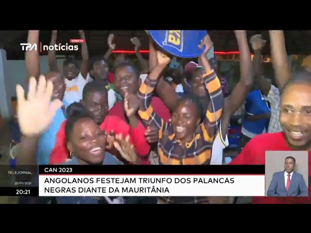 CAN 2023 -  Angolanos festejam triunfo dos Palancas Negras diante da Mauritânia