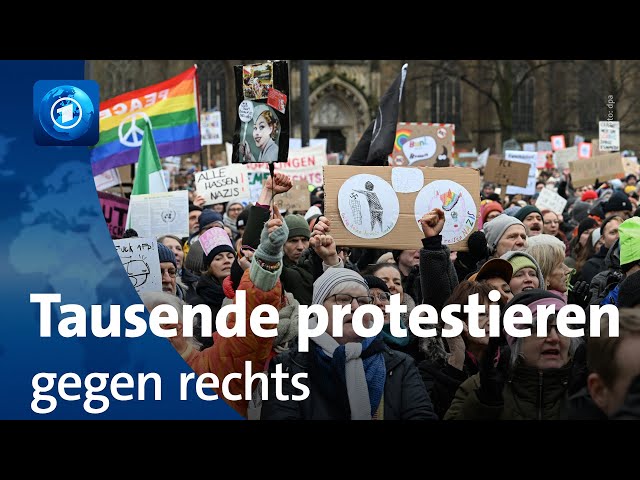 Zehntausende auf den Straßen gegen rechts