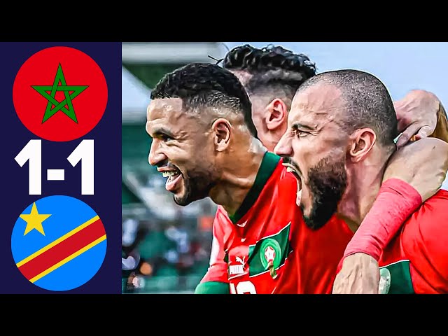 ملخص مباراة المغرب والكونغو1-1 | المنتخب المغربي يكتفي بالتعادل أمام الكونغو ويتصدر مجموعته في الكان