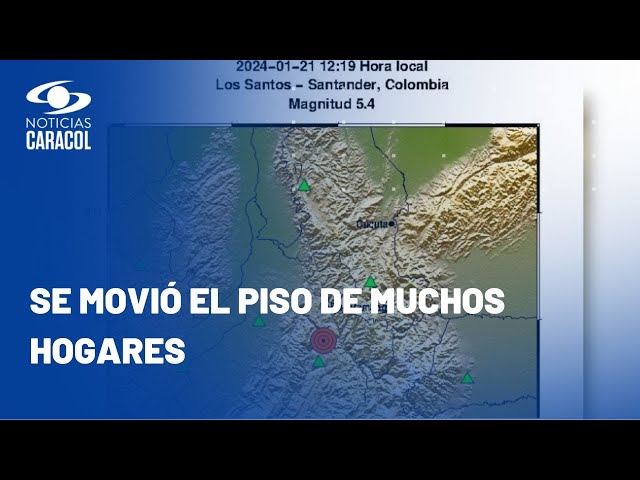 Susto por otro temblor en Colombia: tuvo epicentro en Santander y sacudió incluso a Bogotá