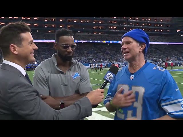 Calvin Johnson and Red Hot Chili Peppers drummer Chad Smith talked with Brad Galli at Lions game