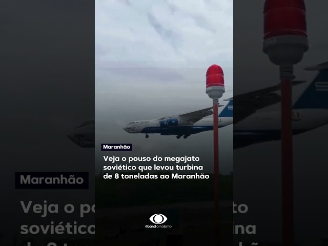 Veja o pouso do megajato soviético que levou turbina de 8 toneladas ao Maranhão