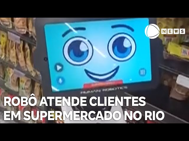 Robô atende clientes em supermercado do Rio de Janeiro