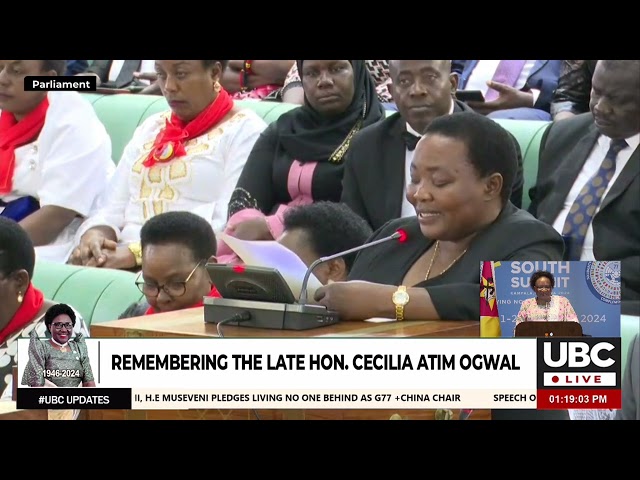 PREMIER ROBINAH NABBANJA HONOURABLY PAYS TRIBUTE TO THE LATE CECILIA OGWAL AT PARLIAMENT