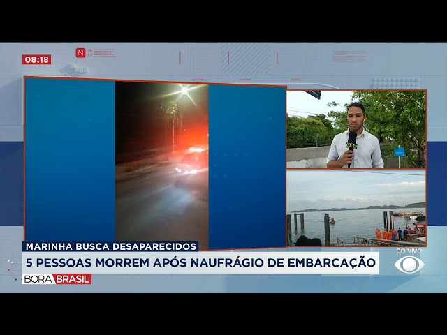 Naufrágio deixa 5 mortos na Bahia