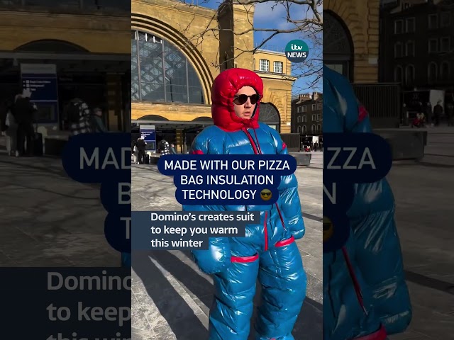 Domino's pizza has found a unique way to stay warm this winter #itvnews #dominospizza #pizza