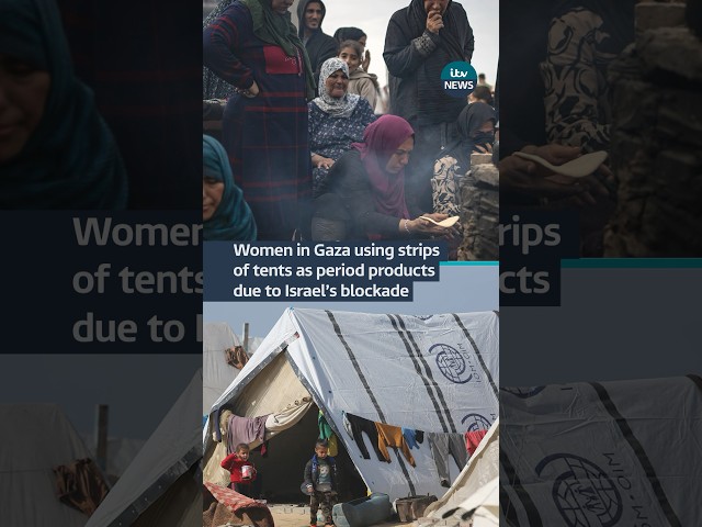 Women in Gaza using strips of tent as period products #itvnews #worldnews #gaza #israel