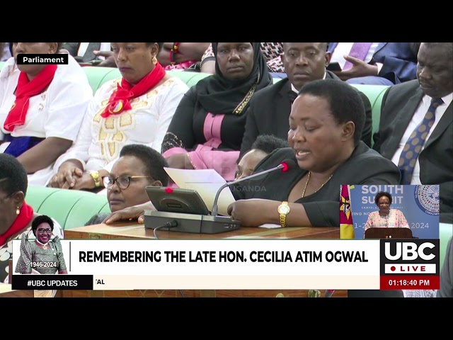 PRIME MINISTER NABBANJA PRESENTS GOVERNMENT MESSAGE AT THE TRIBUTE OF HON. CECILIA OGWAL.