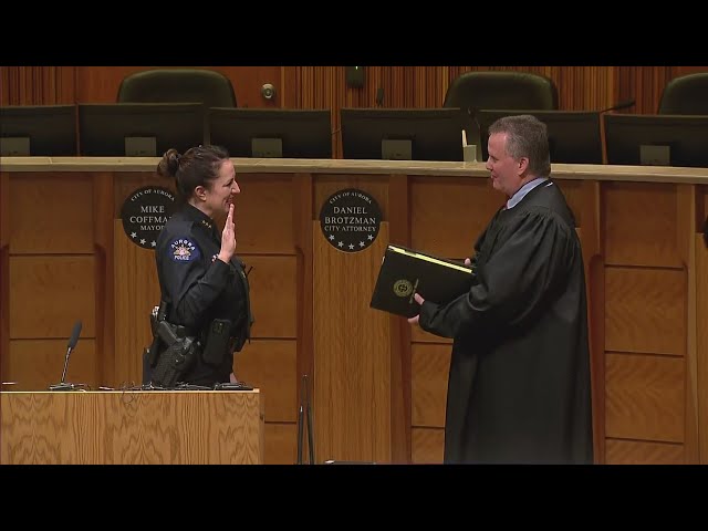 Aurora Interim Police Chief Heather Morris is sworn into office