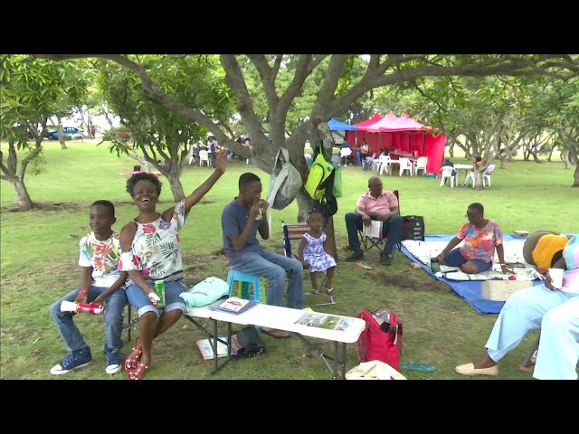 Bajans picnicking at National Botanical Gardens