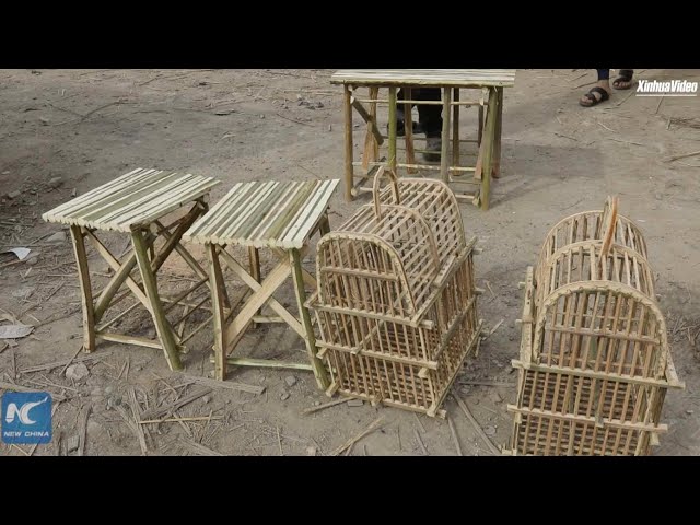 Iraqi craftsman makes furniture from date palm trees