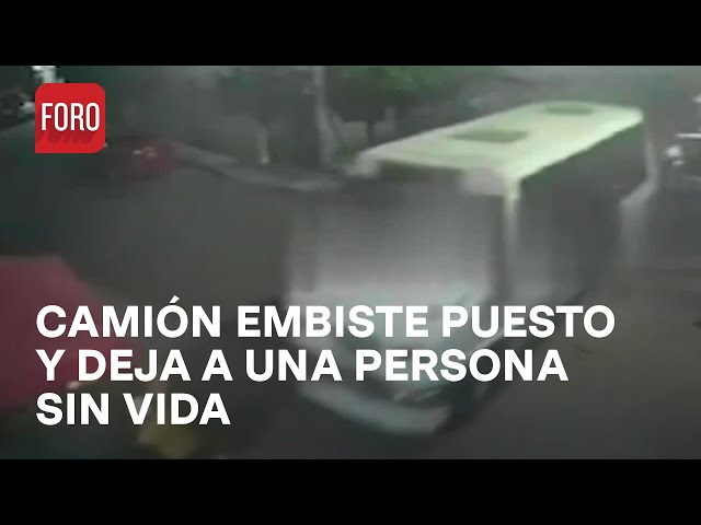 Camión sin chofer embiste puesto en la calle y atropella a una persona en Naucalpan - Las Noticias