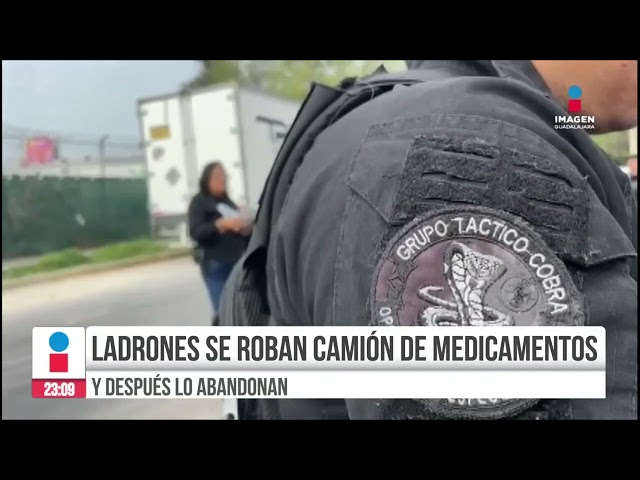 Ladrones se roban camión de medicamentos y después lo abandonan