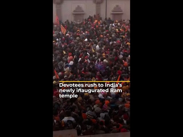 Devotees rush to India's newly inaugurated Ram temple | AJ #shorts