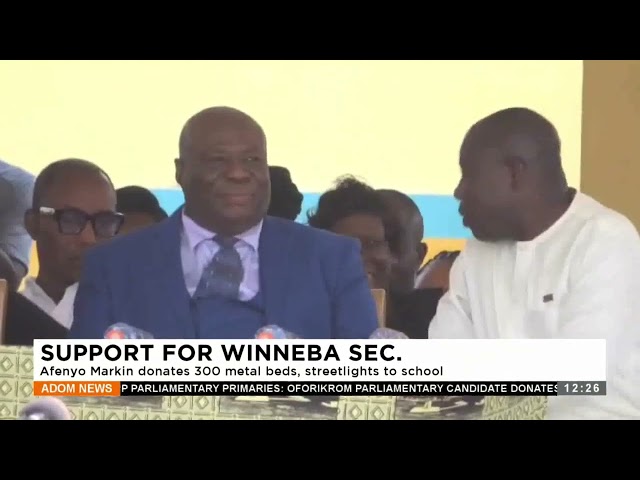 Support for Winneba Sec.: Afenyo Markin donates 300 metal beds, streetlights to school - Premtobre.