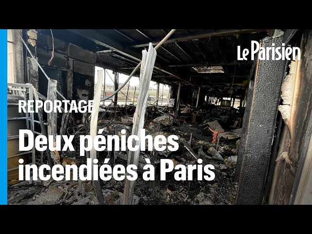 Le Café Barge ravagé par les flammes à Paris