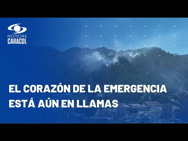 Impactantes imágenes del incendio en los cerros orientales de Bogotá