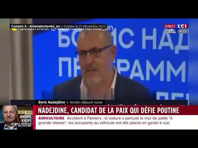 Boris Nadejdine, le candidat de la paix qui défie Poutine