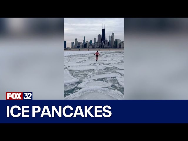 Chicago man hops between ice chunks on Lake Michigan