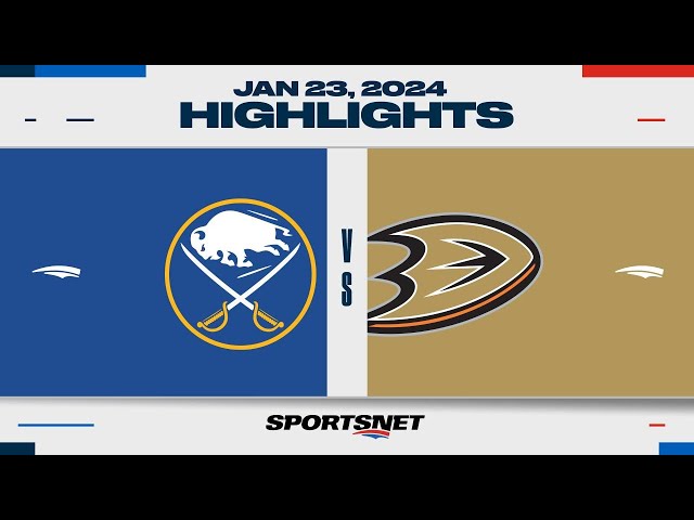 NHL Highlights | Sabres vs. Ducks - January 23, 2024